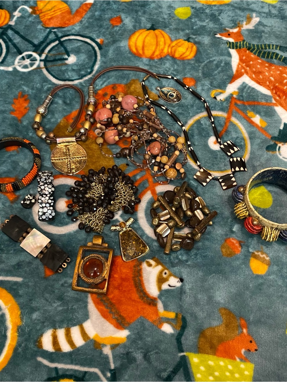 Assorted Boho Junk Craft/DIY Jewelry Lot - Necklaces and Bracelets